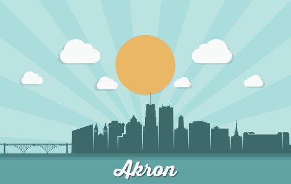 Akron skyline - Ohio, United States of America, USA