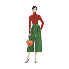 Stylish girl in 2019 trendy outfit. 
