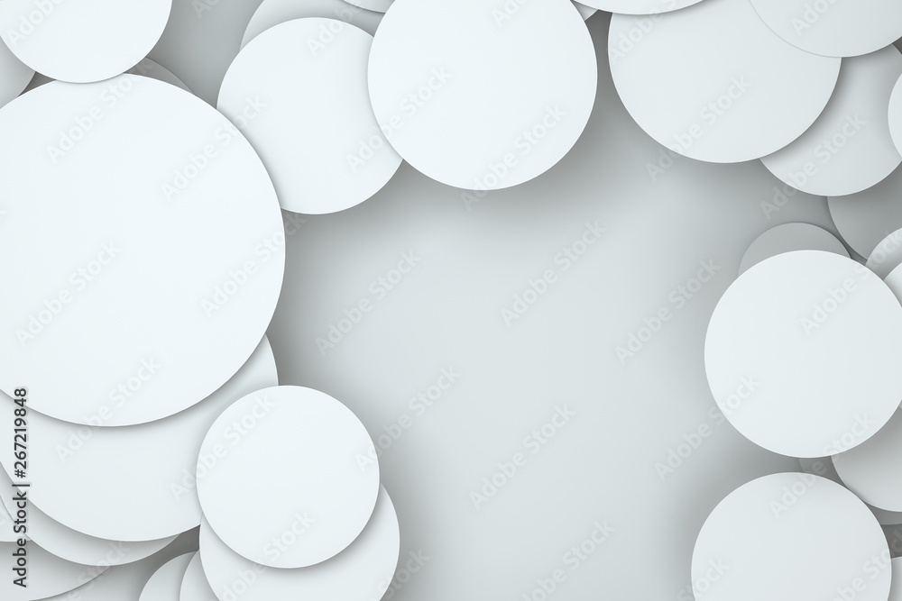 Poster 3d rendering, circle frame card template