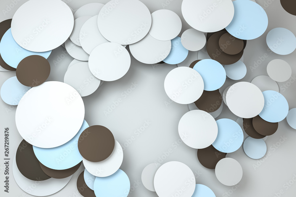Poster 3d rendering, circle frame card template