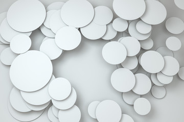 3d rendering, circle frame card template