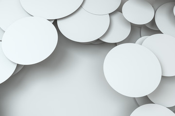 3d rendering, circle frame card template