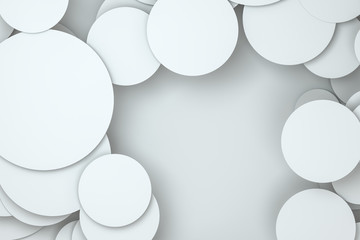 3d rendering, circle frame card template