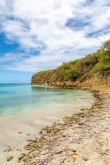 A rocky beach on the Caribbean Island of Antigua