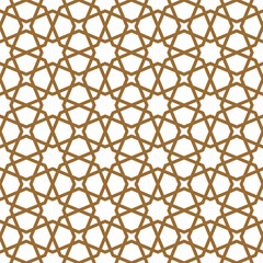 Seamless arabic geometric ornament in brown color.