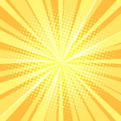 yellow pop art background rays