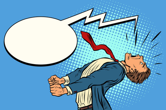 panic businessman screaming