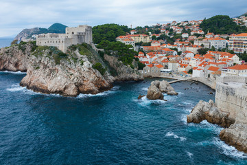 Fortaleza de Bokar, Casco antiguo de Dubrovnik, Ciudad de Dubrovnik, Croacia, Mar Adriático, Mar...