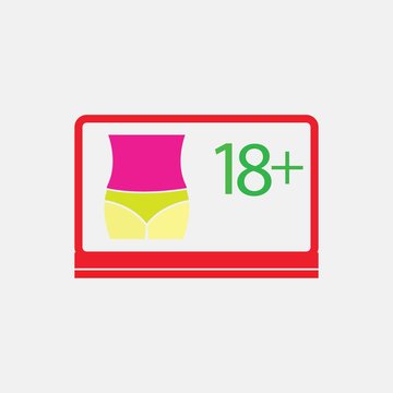 18 years plus vector icon