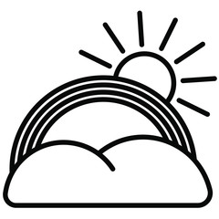 Nice Outline Rainbow vector icon