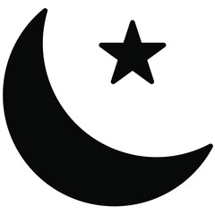 Nice Glyph Night vector icon