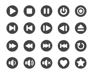 Fototapeta premium media player button icon set
