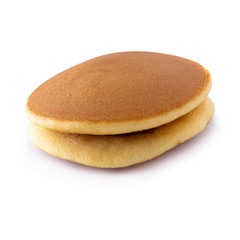 Dorayaki is japanese pancakes isolated on white background.