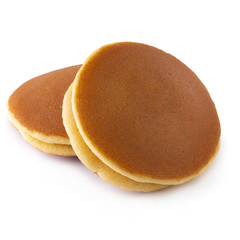 Dorayaki is japanese pancakes isolated on white background.