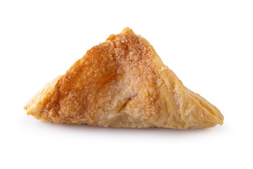Puff pastry buns isolated over white background.