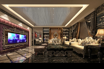 3d render classic living room