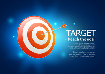 Target business illustration vector aim backgorund. Business goal performance arrow target success