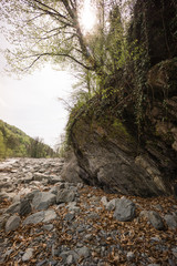 Fototapeta na wymiar rock and boulders in lagodechi national park