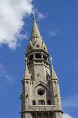 Fototapeta na wymiar Low-angle of a church tower