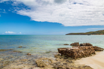 Rocks and Old Bricks on an Antiguan Beach