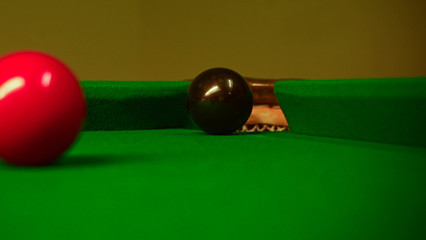 billiard balls on a table