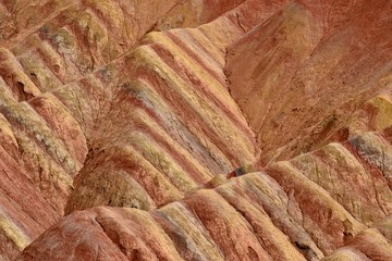 Colorful hills known as Rainbow mountains of China in Zhangye Danxia Landform Geological Park, Gansu province, China
