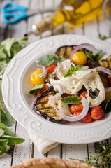 Grilled eggplant with tomatoes