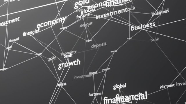 Abstract video animation word cloud. Business concept