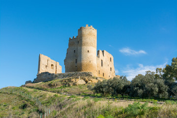Fototapeta na wymiar Sicilian castles. Mazzarino Medieval Castle.