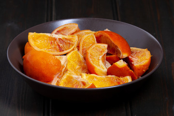 Boiled and Halved Blood Oranges