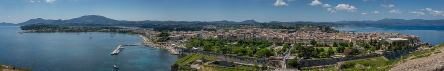 Fototapeta na wymiar Corfu Greece panorama Corfu city Kerkya
