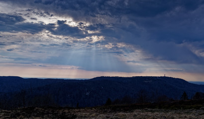 Coucher du soleil sur les vosges