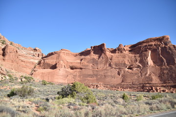 Fototapeta premium Canyonlands National Park, Utah. U.S.A. Beautiful pinyon and juniper pine and red sandstone moutains