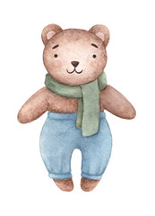 Teddy bear in blue pants