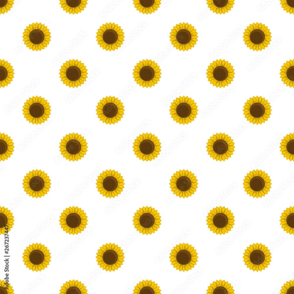 Poster round sunflower pattern seamless vector repeat for any web design