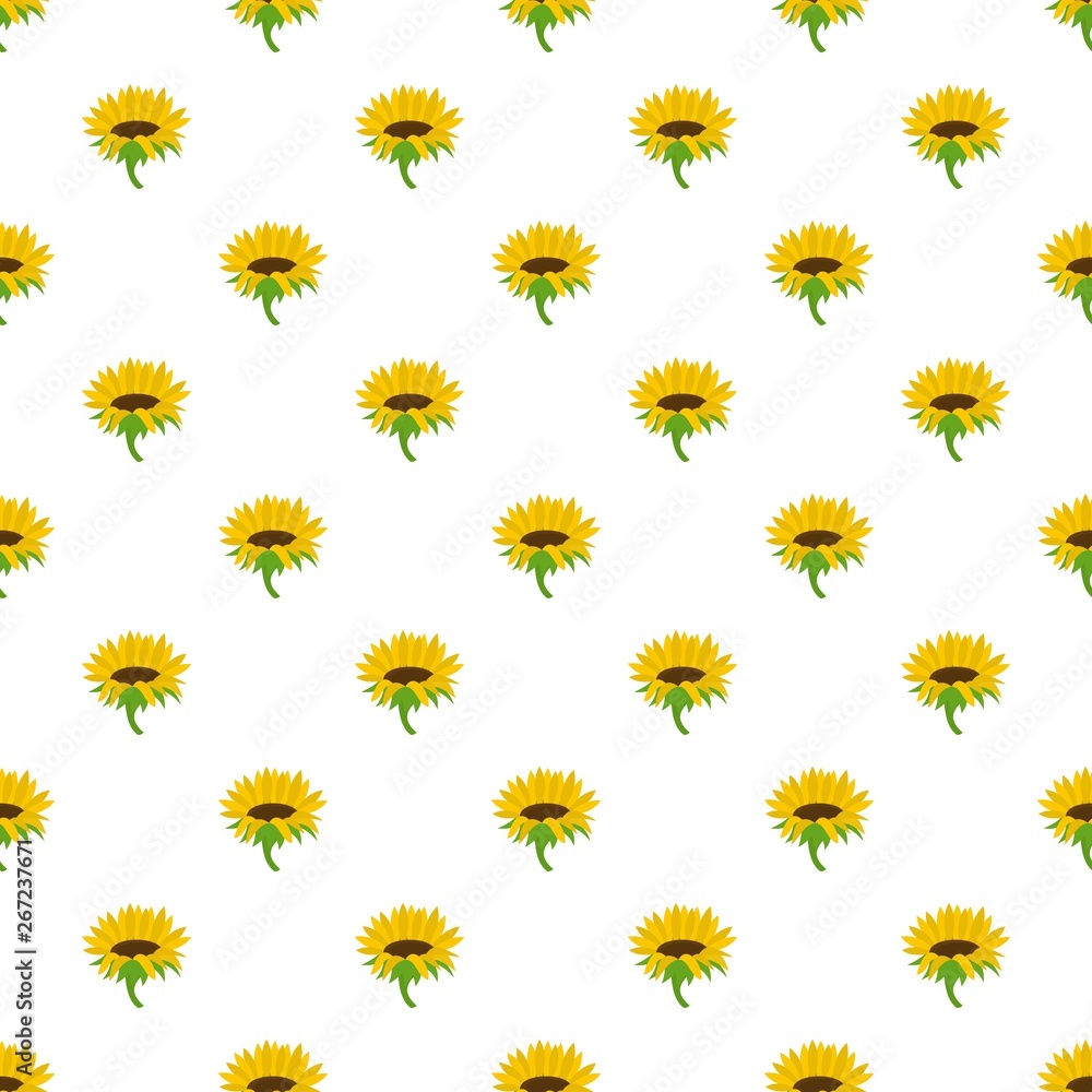 Poster blossoming sunflower pattern seamless vector repeat for any web design