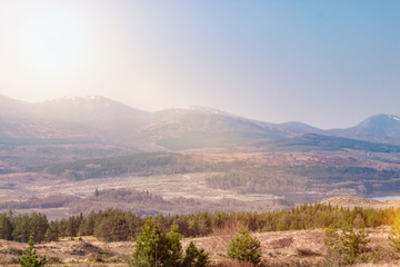 Loch Garry Landscape Panorama Highlands Scotland Great Britain