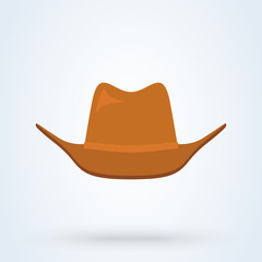 Cowboy hat flat style. icon isolated on white background. illustration
