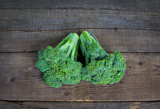 broccoli on a wooden background