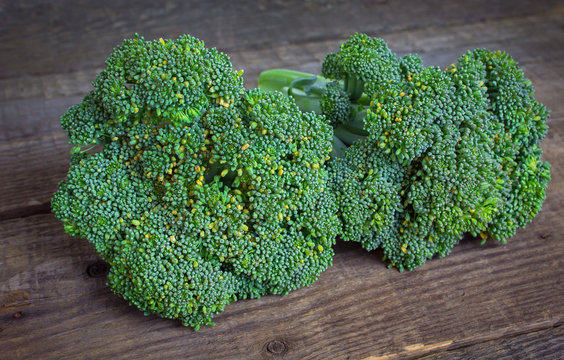 broccoli on a wooden background