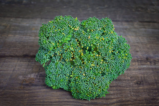 broccoli on a wooden background