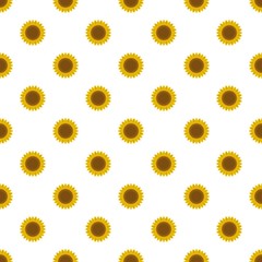 Ripe sunflower pattern seamless vector repeat for any web design