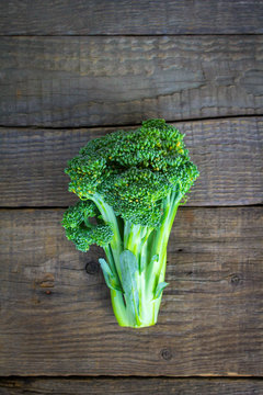 broccoli on a wooden background