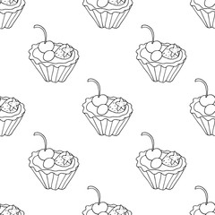 illustration with delicious cakes