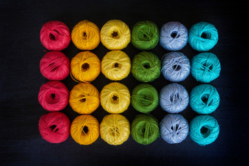 colored threads for knitting background