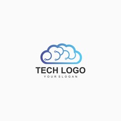 TECHNOLOGY LOGO DESIGN TEMPLATE VECTOR