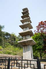 Seven-story Stone Pagoda of Cheongoksa Temple Site in Jeongeup-si, south korea.