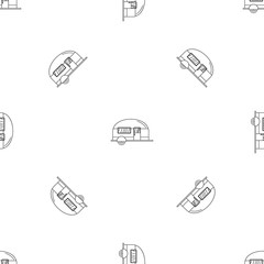 Camp trailer pattern seamless vector repeat geometric for any web design