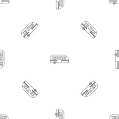 Summer camp trailer pattern seamless vector repeat geometric for any web design