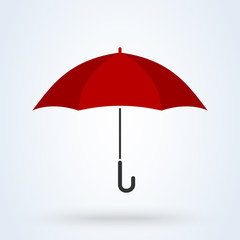 Red umbrella flat style. illustration icon isolated on white background.